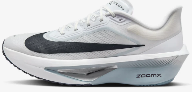 Nike Zoom Fly 6 Running Shoes - White/Black/Smoke Grey/Metallic Silver
