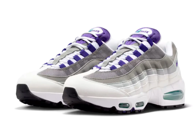 Nike Air Max 95 Sneakers - White, Grey & Purple