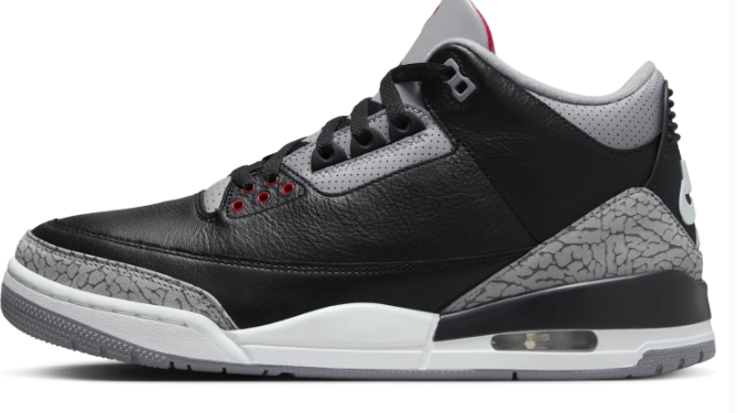 Air Jordan 3 Retro OG "Black Cement" (2024) – Black/Fire Red/Cement Grey/Sail