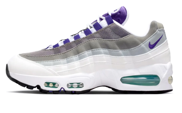 Nike Air Max 95 Sneakers - White, Grey & Purple