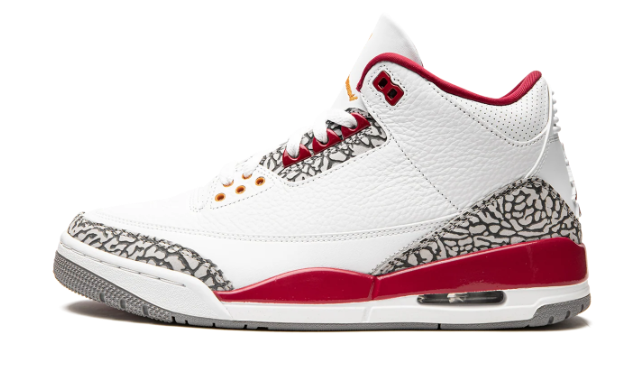 Air Jordan 3 Retro "Cardinal Red" – White/Cardinal Red/Light Curry